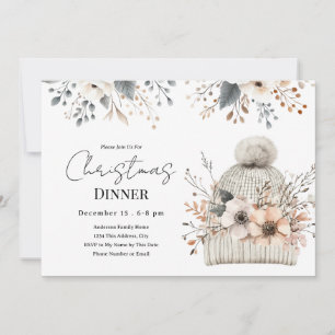 Invitación a cenar a Navidades de Boho Floral