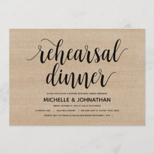 Invitación a cenar a un Boda de granja rústico