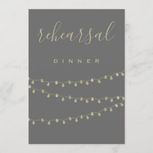 Invitación a cenar a un ensayo de luces de oro de 