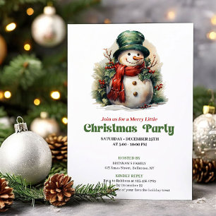 Invitación a cenar con muñeco de nieve victoriano