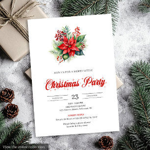 Invitación a cenar con Poinsettia Roja Botánica Mo