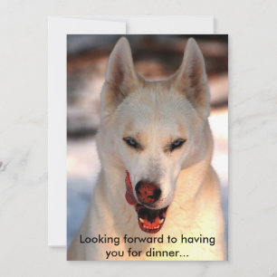Invitación a cenar con un toque de humor