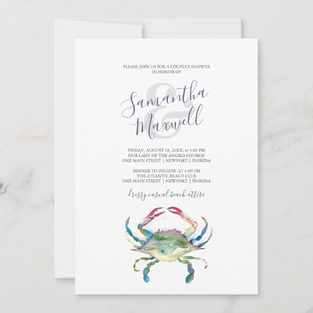 Invitación a cenar de la pareja de cangrejos en ac (Anverso)