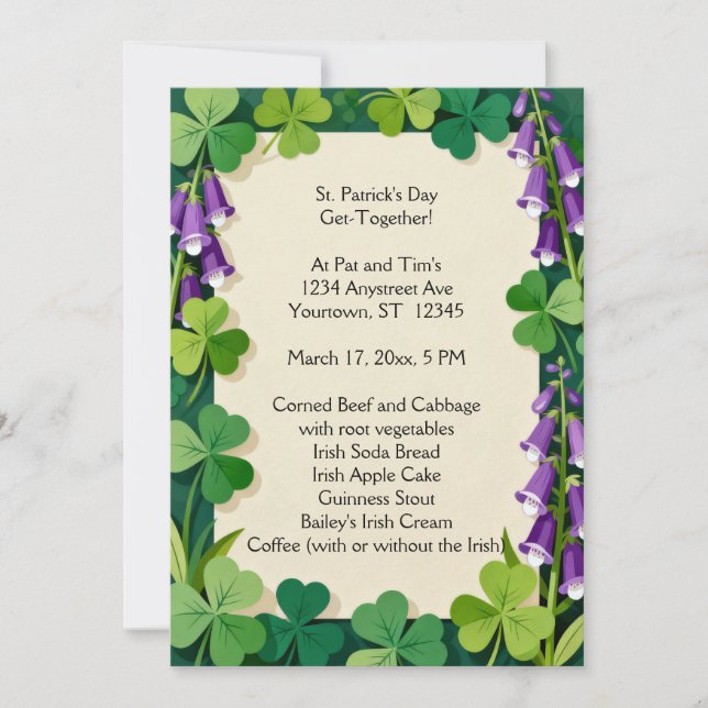 Invitación a cenar el día de San Patricio (Anverso)
