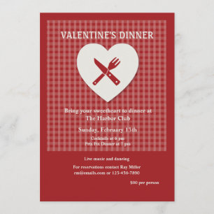Invitación a cenar El día de San Valentín