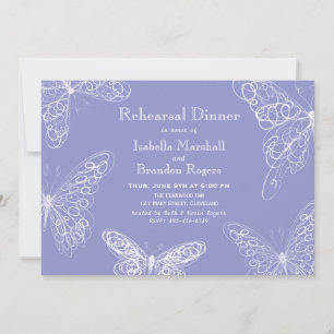 Invitación a cenar ensayo de mariposa violeta