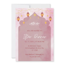 Invitación a cenar Iftar mezquita rosa ramadan