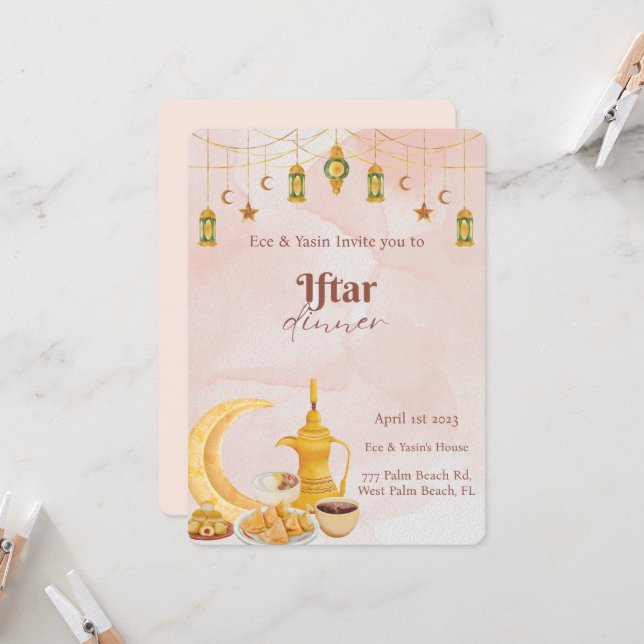 Invitación a cenar Iftar Ramadan (Anverso/Reverso In Situ)
