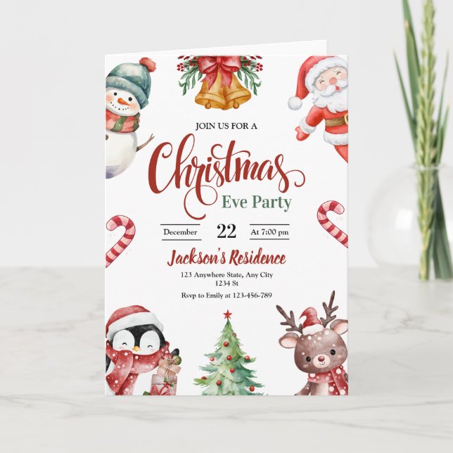 Invitación a cenar la Nochebuena, Fiesta Navideña (Anverso)