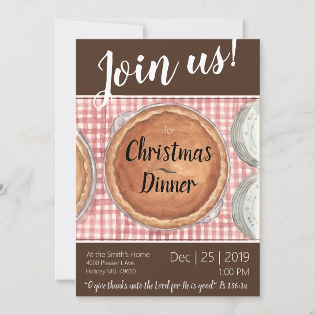 Invitación a cenar navidades con sobres (Anverso)