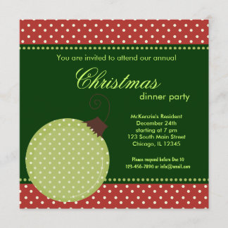 Invitación a cenar Navidades Dots