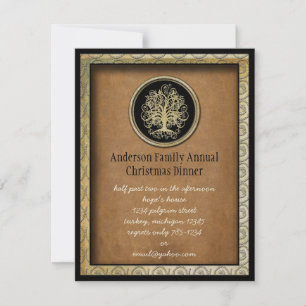 Invitación a cenar Navidades elegantes