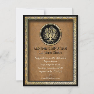 Invitación a cenar Navidades elegantes