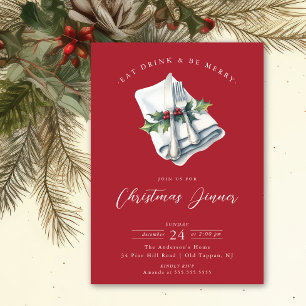 Invitación a cenar Navidades festivos