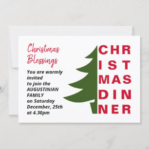 Invitación a cenar Navidades simples