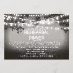 invitación a cenar para ensayo con luces de noche