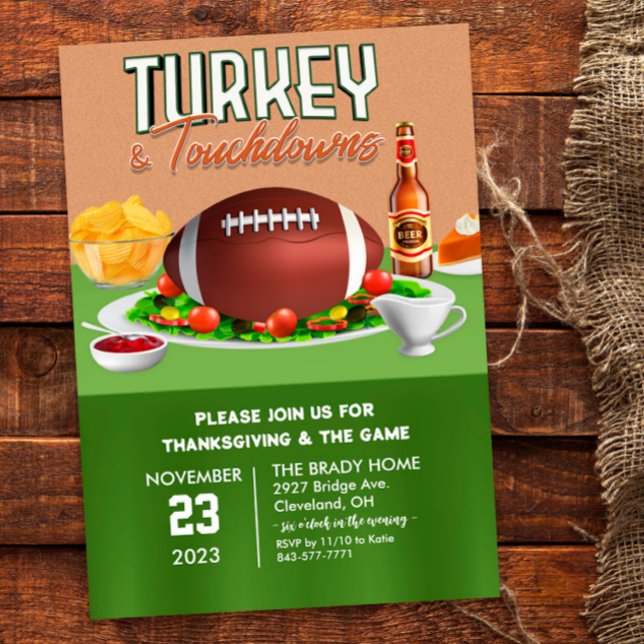 Invitación a cenar Turquía y Touchdowns (Subido por el creador)