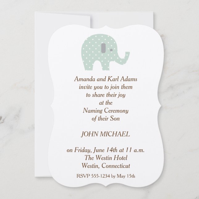Invitación a ceremonia de nombramiento de elefante (Anverso)