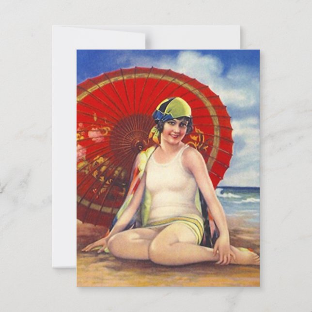 Invitación a cerrar estilo época del flapper Fiest (Anverso)