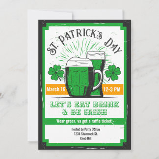 Invitación a cerveza verde por el Día de San Patri