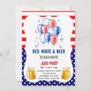 invitación a cerveza y blanca roja