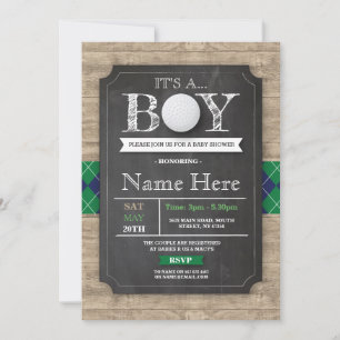 Invitación a Chalk deportivo de Boy Baby Shower Go