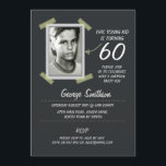 Invitación a Chalk estilo vintage de cumpleaños<br><div class="desc">Añade tu foto a esta invitación de tiza de estilo vintage. Agregue cualquier edad. Se incluye la impresión posterior.</div>