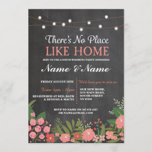 Invitación a Chalkboard con llave dulce hogar en c