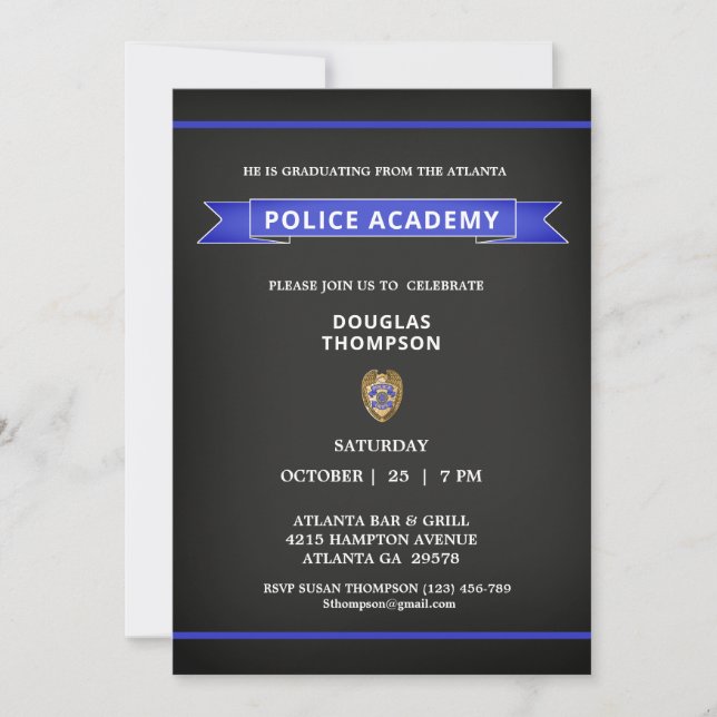 Invitación a Chalkboard de Graduados de la Academi (Anverso)
