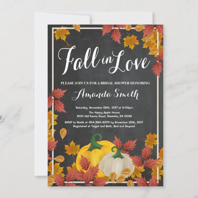 Invitación a Chalkboard de la ducha de la novia ot (Anverso)