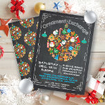 Invitación a Chalkboard Ornament Exchange<br><div class="desc">Chalkboard Ornament Exchange Invitation Supe lindo y divertido con una adorable bola hecha de Navidades íconos de galletas y tipografía tiza todo en un fondo de pizarra. Ilustracion dibujado a mano por McBooboo. Se puede usar para un intercambio o intercambio de cookies. Para realizar más cambios, vaya a Personalizar esta...</div>