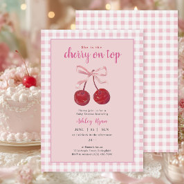 Invitación a Cherry on Top Baby Shower