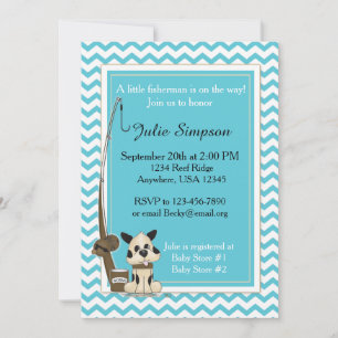 Invitación a Chevron Baby Shower Verde azulada