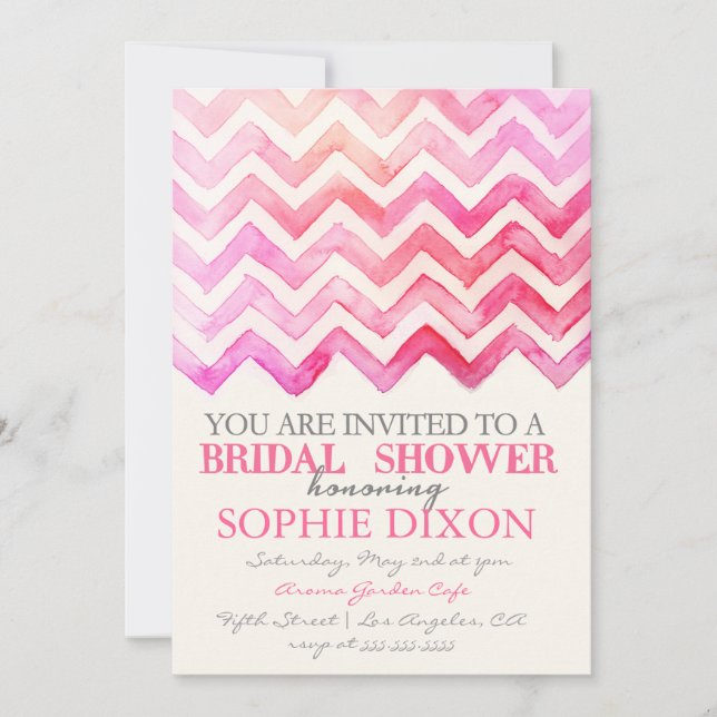 Invitación a Chevron Bridal Shower (Anverso)