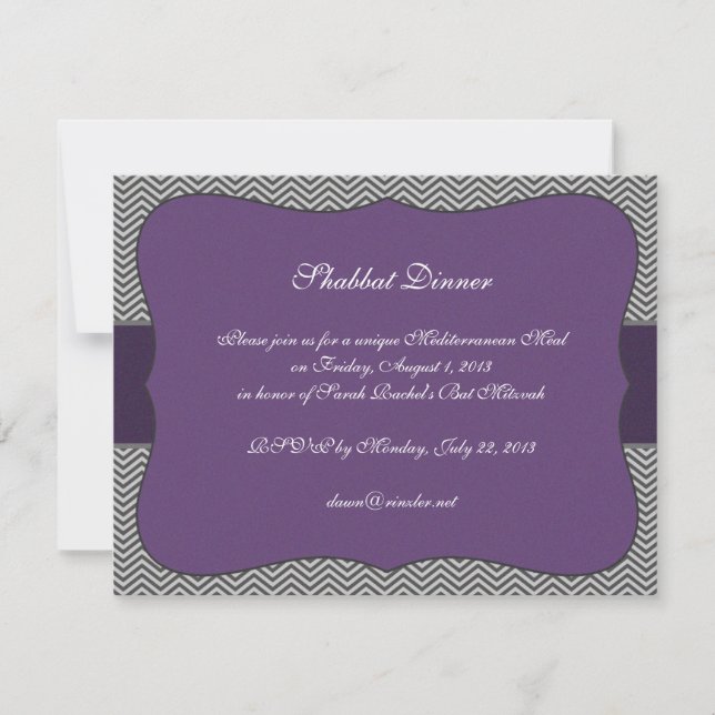 Invitación a Chevron Púrpura - insertar (Anverso)