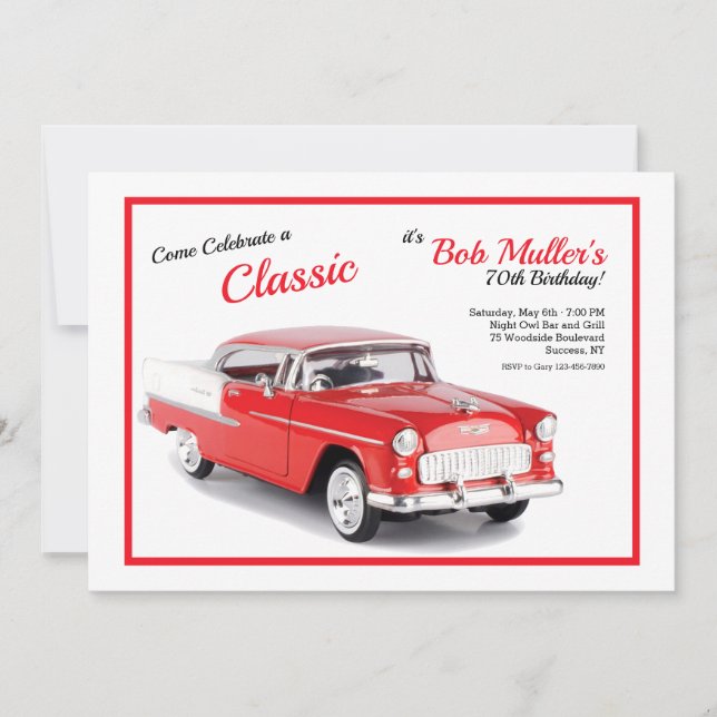 Invitación a Chevy Bel Air de 1955 (Anverso)