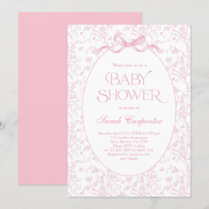 Invitación a Chica Baby Shower de Toile De Jouy Bo