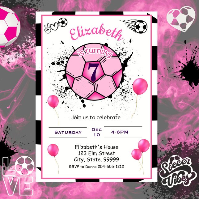 Invitación a Chica de cumpleaños de fútbol (Subido por el creador)