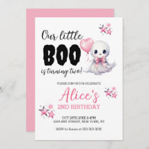 Invitación a Chica de cumpleaños de Little Boo Hal
