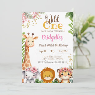 Invitación a Chica de cumpleaños de una jungla sal