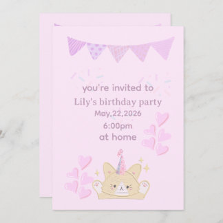 Invitación a chica de cumpleaños | tarjeta de pers