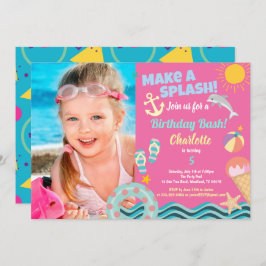 Invitación a chica de fotos de cumpleaños del fies