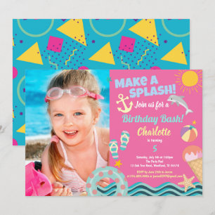 Invitación a chica de fotos de cumpleaños del fies