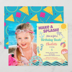 Invitación a chica de fotos de cumpleaños del fies