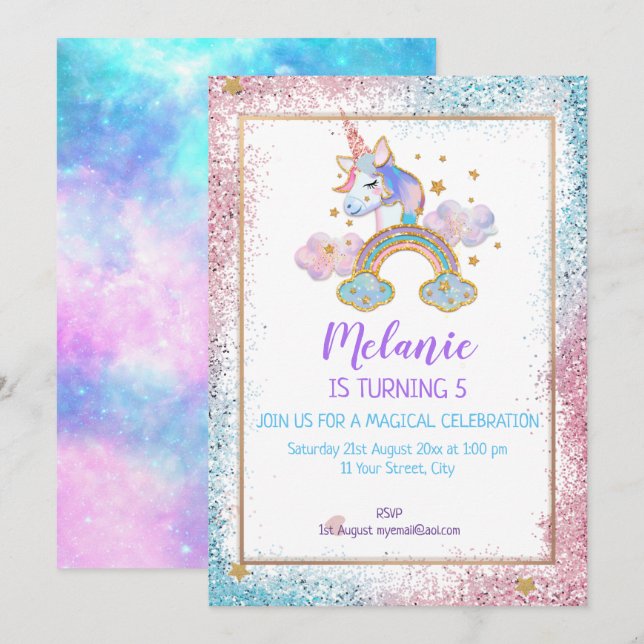 Invitación a Chica de la fiesta de cumpleaños de U (Anverso / Reverso)