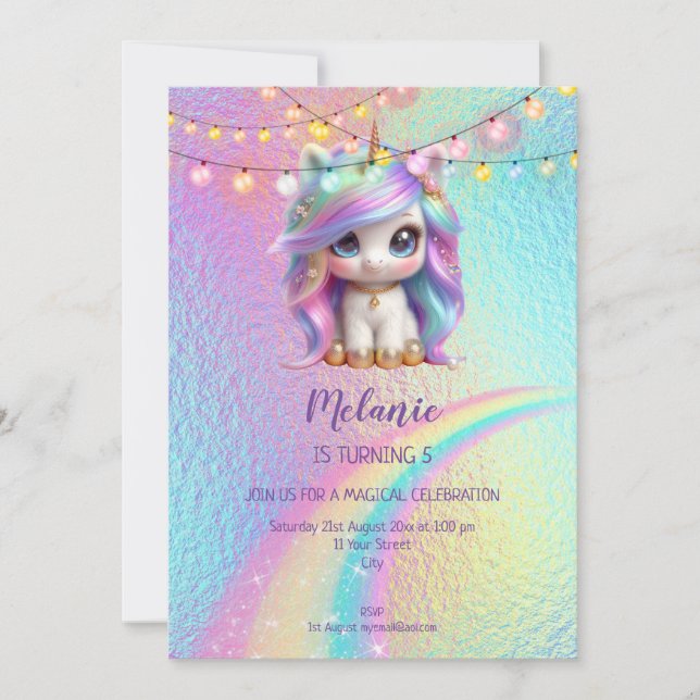 Invitación a Chica de la fiesta de cumpleaños de U (Anverso)