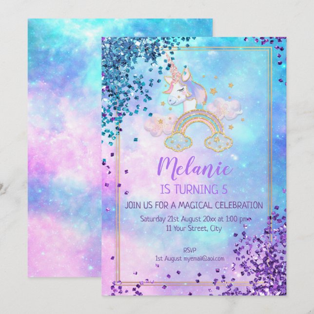 Invitación a Chica de la fiesta de cumpleaños de U (Anverso / Reverso)
