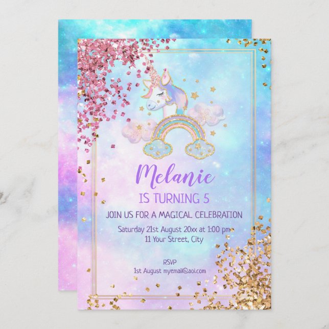 Invitación a Chica de la fiesta de cumpleaños de U (Anverso / Reverso)