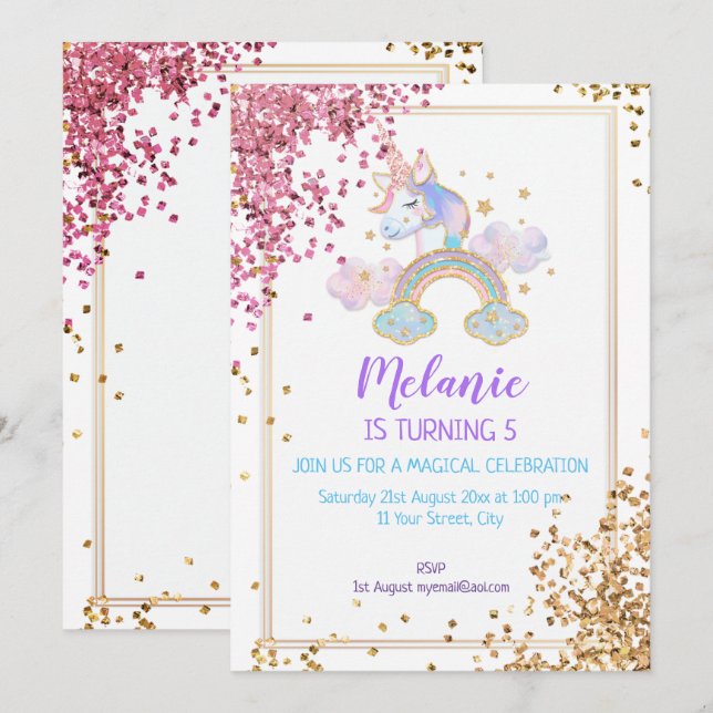 Invitación a Chica de la fiesta de cumpleaños de U (Anverso / Reverso)