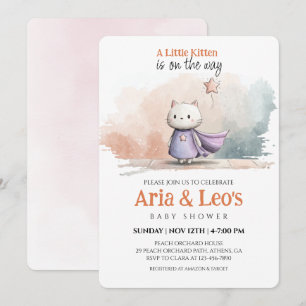 Invitación a Chica de Little Kitten Baby Shower